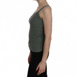 Camicetta canotta casual slim fit con cinturino spaghetti verde - S
