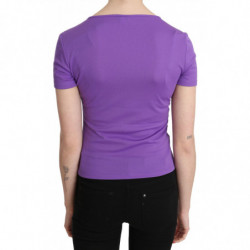 Camicetta viola a maniche corte in 100% poliestere - IT40-S