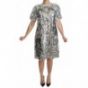 Abito a trapezio in cristallo con paillettes argento - IT40-S