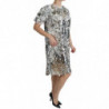 Abito a trapezio in cristallo con paillettes argento - IT40-S