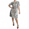 Abito a trapezio in cristallo con paillettes argento - IT40-S