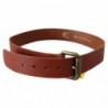 Cintura fibbia metallo rustico bronzo logo pelle marrone - 85 CM /