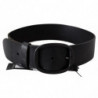 Cintura fibbia metallo ovale vera pelle nera - 65 CM / 26 INCHES