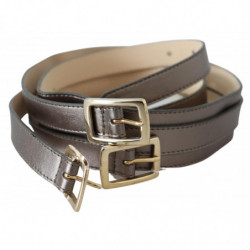Cintura con fibbia in metallo cromato oro bronzo - 90 CM / 36 INCHES