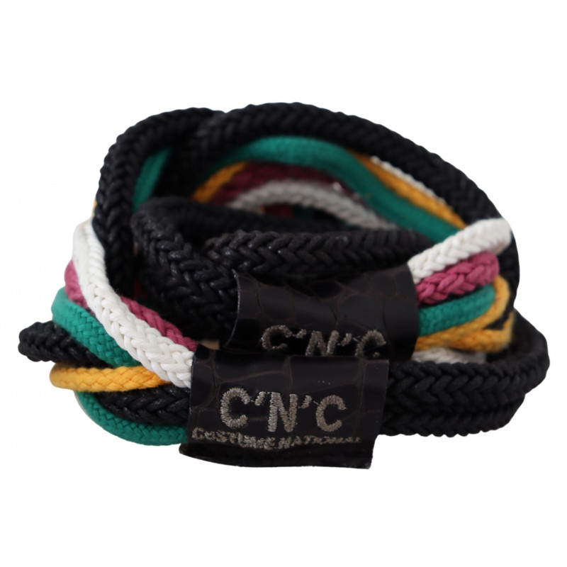 Cintura fibbia rustica pelle corda multicolore - 90 CM / 36 INCHES