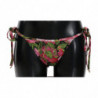 Costume da bagno bikini con fondo nero con stampa rosa rosa - IT4 - L