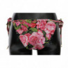 Costume da bagno bikini con fondo nero con stampa rosa rosa - IT4 - L