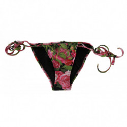 Costume da bagno bikini con fondo nero con stampa rosa rosa - IT4 - L
