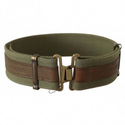 Cintura militare fibbia bronzo rustico pelle verde - 80 CM / 32 INCHES