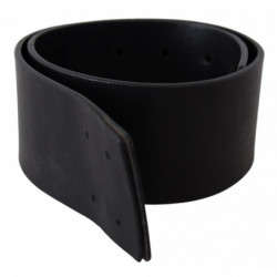 Cintura in vita con logo ampio in vera pelle nera - 60 CM / 24 INCHES