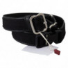 Cintura fibbia metallo cromato argento pelle nera - 80 CM / 32 INCHES