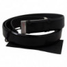Cintura fibbia metallo cromato argento pelle nera - 95 CM / 38 INCHES