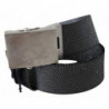 Cintura vita fibbia spazzolata metallo nero argento - 100 CM / 40 I