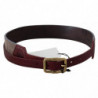 Cintura fibbia ampia logo cromato dorato pelle marrone - 70 CM / 28