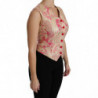 Top in camicetta con gilet in broccato oro rosa - IT38-XS