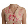 Top in camicetta con gilet in broccato oro rosa - IT38-XS