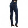 Pantaloni jeans slim in denim elasticizzato in cotone lavato blu - W34
