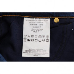 Pantaloni jeans slim in denim elasticizzato in cotone lavato blu - W34