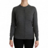 Top in lana maglione cardigan grigio a maniche lunghe - IT38-XS