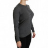 Top in lana maglione cardigan grigio a maniche lunghe - IT38-XS