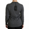 Top in lana maglione cardigan grigio a maniche lunghe - IT38-XS