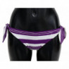 Fondo bikini da spiaggia a strisce bianche viola - IT2 - S