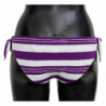 Fondo bikini da spiaggia a strisce bianche viola - IT2 - S