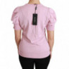 Top in lana con camicetta ricamata floreale rosa - IT46-XL