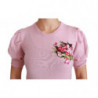 Top in lana con camicetta ricamata floreale rosa - IT46-XL