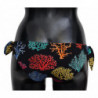 Fondo bikini da spiaggia con stampa corallo nero - IT2 - S