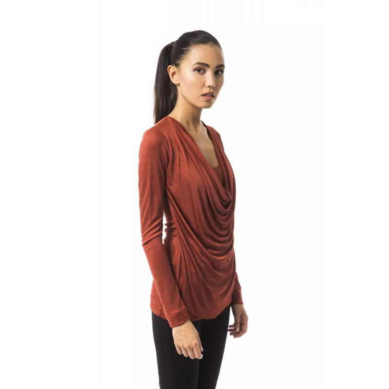 Top e T-shirt in viscosa color rame - XS