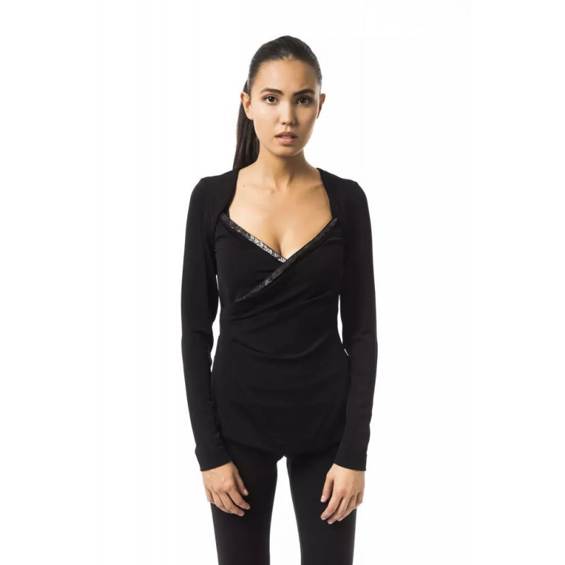 Top e T-shirt in viscosa nera - XS