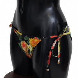 Fondo bikini da bagno con stampa floreale nera - IT2 - S
