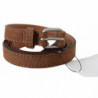 Cintura vita sottile fibbia argentata pelle marrone - 85 CM / 34 IN