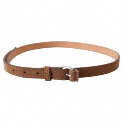 Cintura vita sottile fibbia argentata pelle marrone - 85 CM / 34 IN