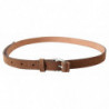 Cintura vita sottile fibbia argentata pelle marrone - 85 CM / 34 IN