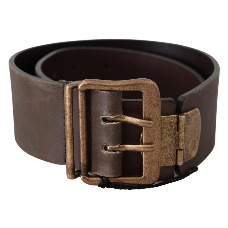 Cintura vita ampia fibbia bronzo pelle marrone - 60 CM / 24 INCHES