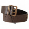Cintura vita ampia fibbia bronzo pelle marrone - 60 CM / 24 INCHES