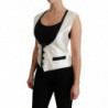 Top in seta con gilet bianco e gilet sottile - IT40-S