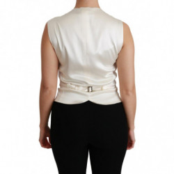 Top in seta con gilet bianco e gilet sottile - IT40-S