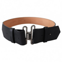 Cintura vita fibbia militare vintage pelle nera - 70 CM / 28 INCHES
