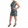 Abito a trapezio con abito in broccato floreale blu - IT38 - S