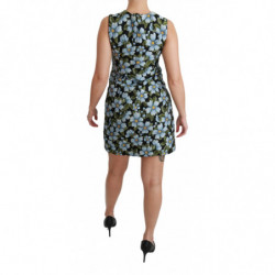 Abito a trapezio con abito in broccato floreale blu - IT38 - S