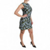 Abito a trapezio con abito in broccato floreale blu - IT38 - S