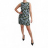 Abito a trapezio con abito in broccato floreale blu - IT46 - L
