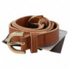 Cintura vita doppia fibbia dorata pelle marrone chiaro - 65 CM / 26