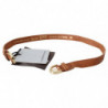 Cintura vita doppia fibbia dorata pelle marrone chiaro - 65 CM / 26
