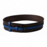 Cintura fibbia pelle marrone sottile linea blu - 105 CM / 42 INCHES