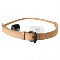 Cintura fibbia logo nero pelle sottile marrone chiaro - 85 CM / 34