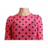 Abito al ginocchio a trapezio rosa a pois - IT38-XS